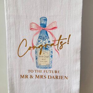 Personalized Engagement Flour Sack Towels